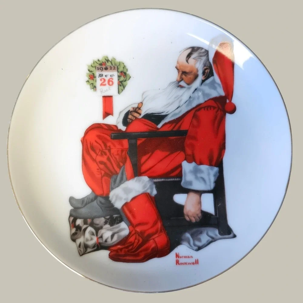 Norman Rockwell The Day After Christmas Collector Plate Fine Porcelain 6.5in